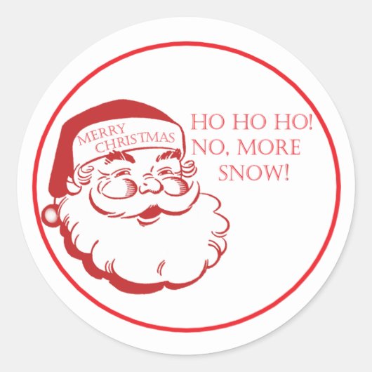 Funny Santa Christmas Holiday Envelope Seals Cute  Runder Aufkleber (Vorderseite)
