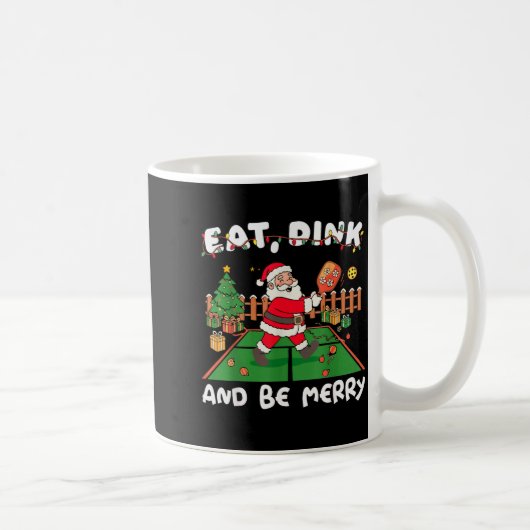 Funny Santa Ckleball Christmas Eat Dink And Be Mer Kaffeetasse (Rechts)