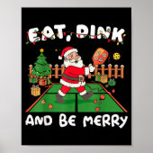 Funny Santa Ckleball Christmas Eat Dink And Be Mer Poster (Vorne)