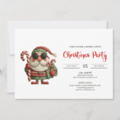 Funny Santa Classic Printable Red Green Party Einladung (Vorderseite)