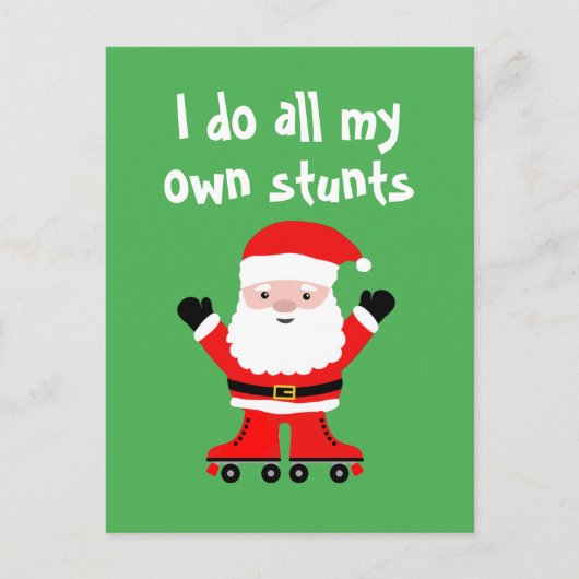 Funny Santa Claus auf Roller Skate Weihnachten (Vorderseite)