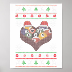 Funny Santa Claus Ball Pool Player Ugge Weihnachte Poster