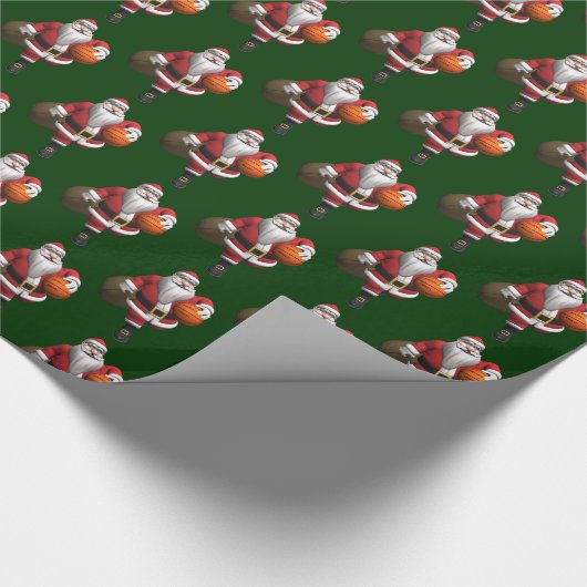 Funny Santa Claus Basketball Spieler Geschenkpapier (Ecke)