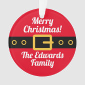 Funny Santa Claus Bauch Cartoon Weihnachtsfest Fot Ornament (Vorderseite)