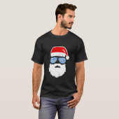 Funny Santa Claus Brille Brille Griechenland Flagg T-Shirt (Vorne ganz)