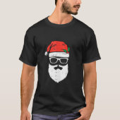 Funny Santa Claus Brille mit Hutbart C T-Shirt (Vorderseite)