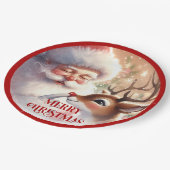 Funny Santa Claus Cartoon Holiday Party Paper Pappteller (Schrägansicht)