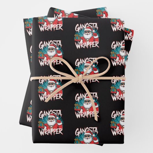 Funny Santa Claus Christmas Gangsta Wrapper Geschenkpapier Set (Beispiel)