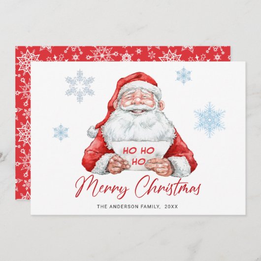 Funny Santa Claus Christmas Greeting Feiertagskarte (Vorne/Hinten)
