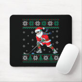 Funny Santa Claus Christmas Ice Hockey Ugly Sweate Mousepad (Mit Mouse)