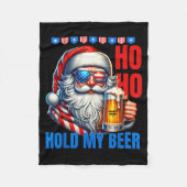 Funny Santa Claus Christmas July 4th Patriotic Hol Fleecedecke (Vorderseite)