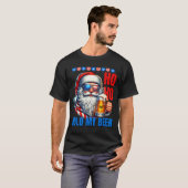 Funny Santa Claus Christmas July 4th Patriotic Hol T-Shirt (Vorne ganz)