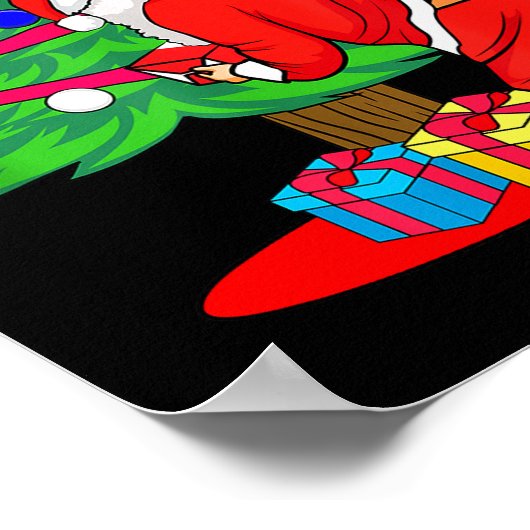 Funny Santa Claus Christmas Tree Underwear Thong G Poster (Ecke)