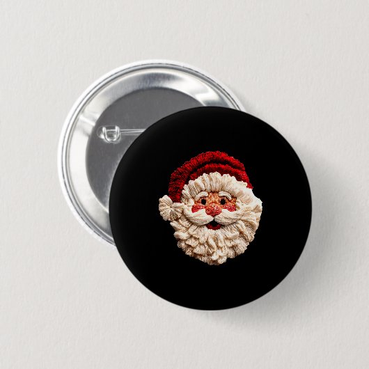 Funny Santa Claus Crochet Christmas Xmas Pajamas H Button (Vorne & Hinten)