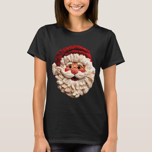 Funny Santa Claus Crochet Christmas Xmas Pajamas H T-Shirt (Vorderseite)
