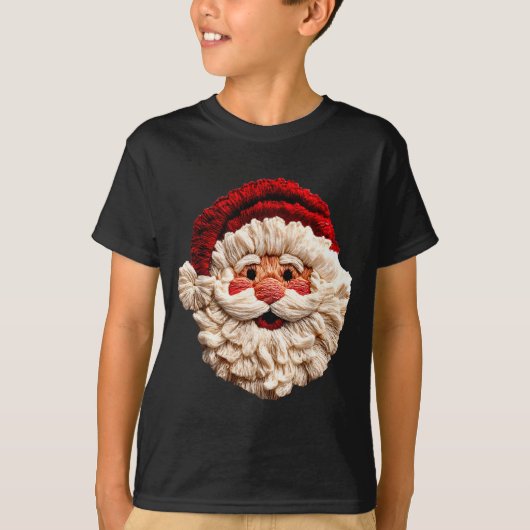 Funny Santa Claus Crochet Christmas Xmas Pajamas H T-Shirt (Vorderseite)