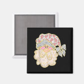 Funny Santa Claus Crochet Xmas Pajamas Holiday Chr Magnet (Vorderseite/Rückseite)