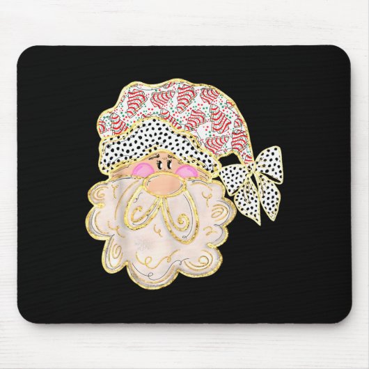 Funny Santa Claus Crochet Xmas Pajamas Holiday Chr Mousepad (Vorne)