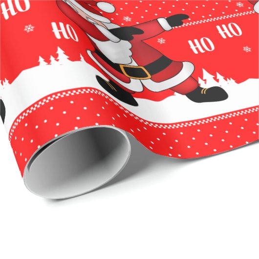 Funny Santa Claus Dabbing Geschenkpapier (Rolleneckpunkt)