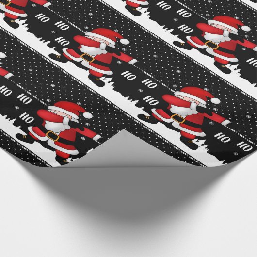 Funny Santa Claus Dabbing Geschenkpapier (Ecke)