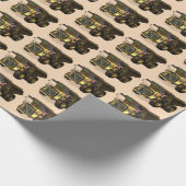 Funny Santa Claus Dump Truck Operator Geschenkpapier (Ecke)