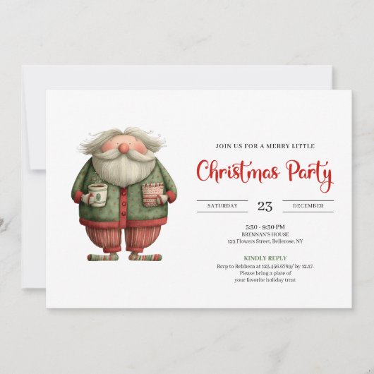 Funny Santa Claus Editable Office Celebration  Einladung (Vorderseite)