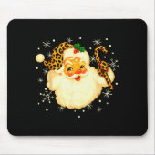 Funny Santa Claus Face Christmas Xmas Leopard Sant Mousepad (Vorne)