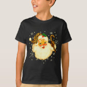Funny Santa Claus Face Christmas Xmas Leopard Sant T-Shirt (Vorderseite)