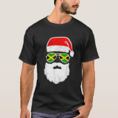 Funny Santa Claus Face Sonnenbrille Jamaica Flag J T-Shirt (Vorderseite)