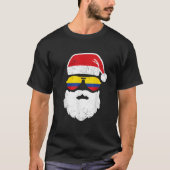 Funny Santa Claus Face Sunglasses Colombia Flag Co T-Shirt (Vorderseite)