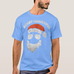 Funny Santa Claus face Sunglasses with Hat Beard C T-Shirt