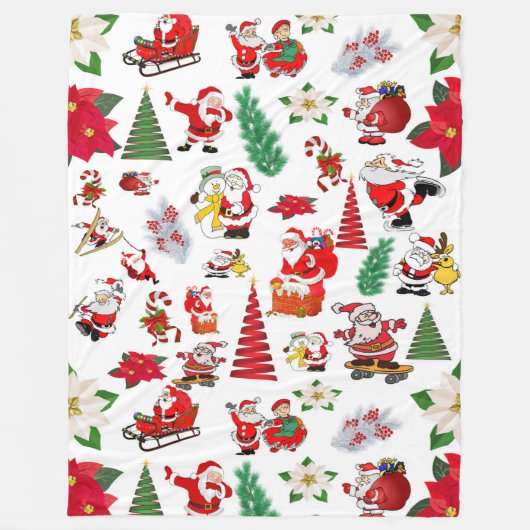 Funny Santa Claus Fleecedecke (Vorderseite)