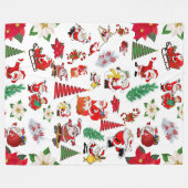 Funny Santa Claus Fleecedecke (Vorderseite (Horizontal))