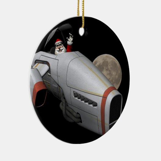 Funny Santa Claus Fliegen Ein perfektes Wochenende Keramikornament (Rechts)