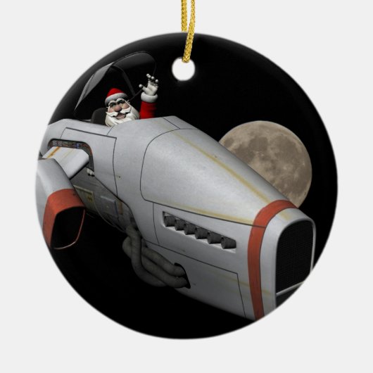 Funny Santa Claus Fliegen Ein perfektes Wochenende Keramikornament (Vorne)