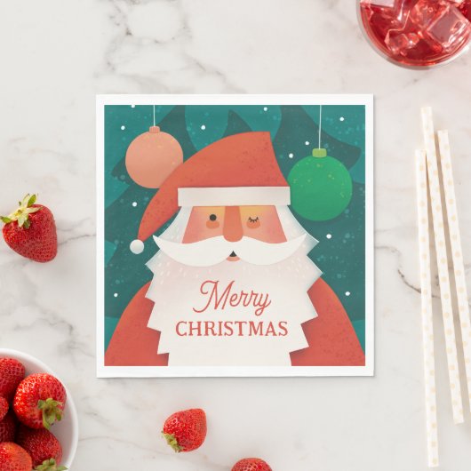 Funny Santa Claus | Frohe Weihnachtsfeier Serviette (Beispiel)