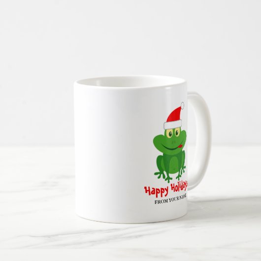 Funny Santa Claus Frosch Cartoon Weihnachten Weihn Kaffeetasse (VorderseiteRechts)