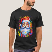 Funny Santa Claus Gefärbte Krawatte Hippie Weihnac T-Shirt (Vorderseite)