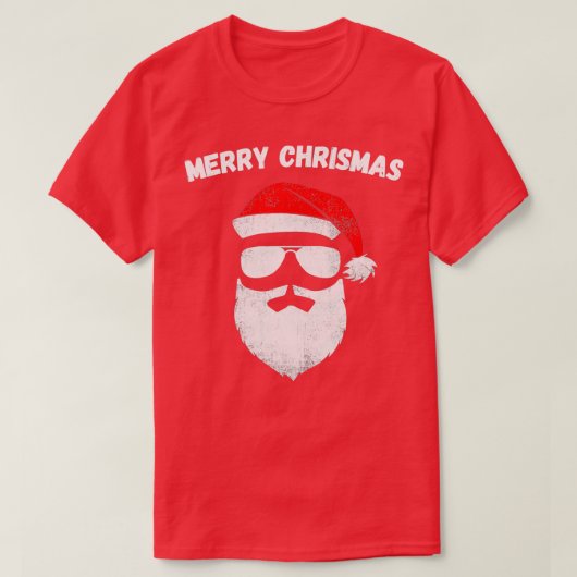 Funny Santa Claus Gesicht Sonnenbrille mit 4 T-Shirt (Design vorne)