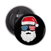 Funny Santa Claus Gesicht Sonnenbrille Patriotic A Flaschenöffner (Vorderseite)