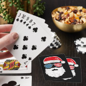 Funny Santa Claus Gesicht Sonnenbrille Patriotic A Spielkarten (In Situ)