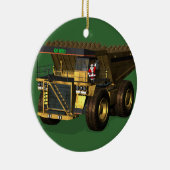 Funny Santa Claus Gigant Dump Truckfahrer Keramikornament (Rechts)