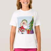 Funny Santa Claus Girls T - Shirt (Vorderseite)