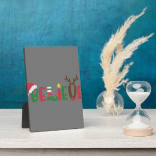 Funny Santa Claus Hat glaubt Snowflakes Weihnachte Fotoplatte