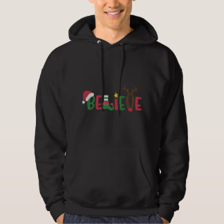 Funny Santa Claus Hat glaubt Snowflakes Weihnachte Hoodie