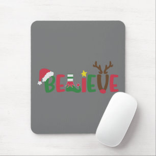 Funny Santa Claus Hat glaubt Snowflakes Weihnachte Mousepad