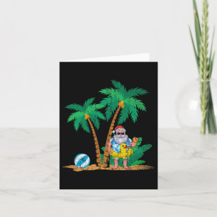 Funny Santa Claus Hawaiian Summer Tropical Christm Karte
