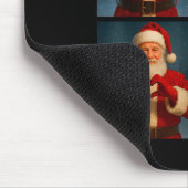 Funny Santa Claus Heart And Peace Sign Retro Chris Mousepad (Ecke)