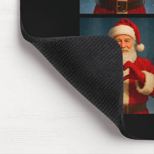 Funny Santa Claus Heart And Peace Sign Retro Chris Mousepad (Ecke)