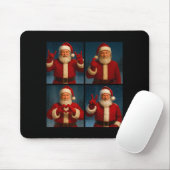 Funny Santa Claus Heart And Peace Sign Retro Chris Mousepad (Mit Mouse)